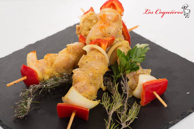 BROCHETTES DE POULET MARINE
